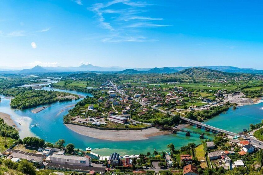 View from Rozafa castle in Shkodra