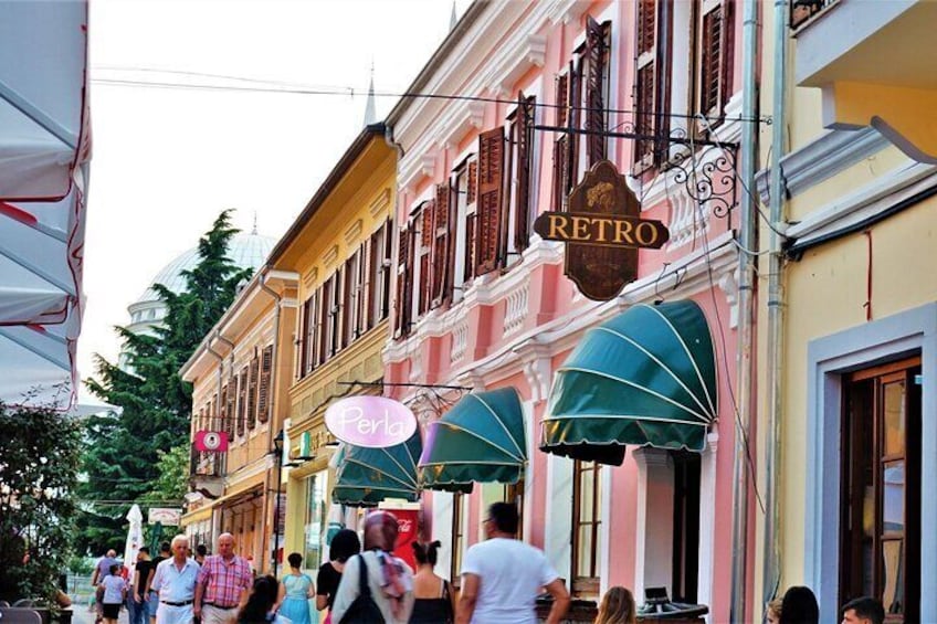 Pedidestrian Street, city of Shkoder