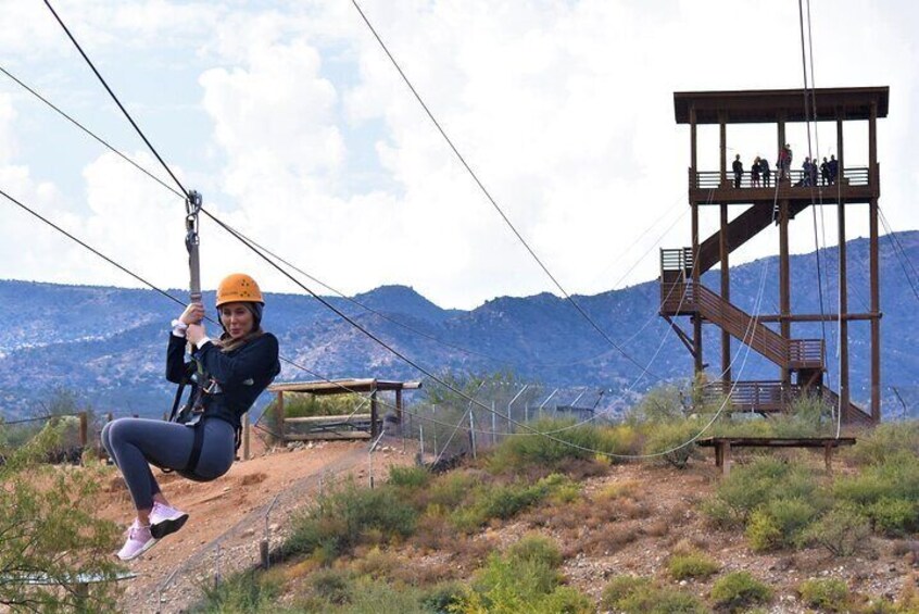 Zip Line Tour at Out of Africa Wildlife Park in Sedona (Camp Verde)