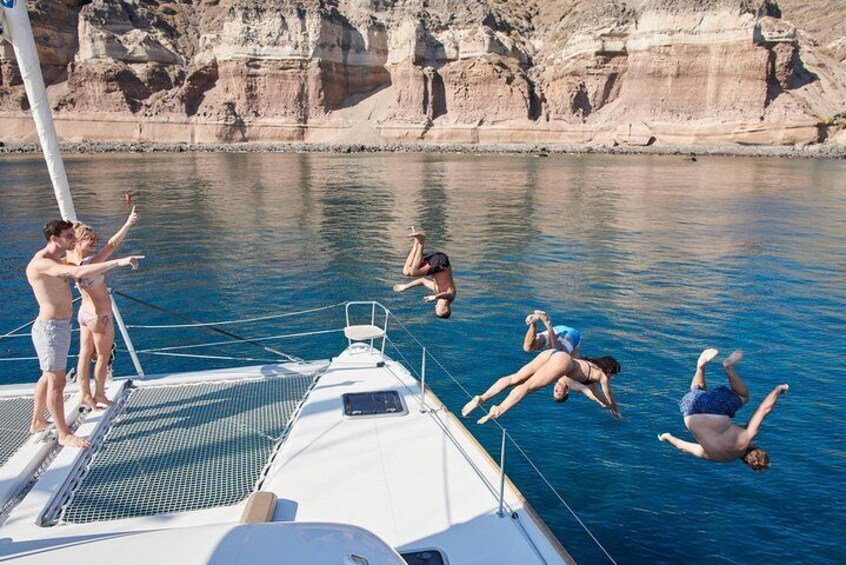 Santorini Gold Semi Private Catamaran Cruise