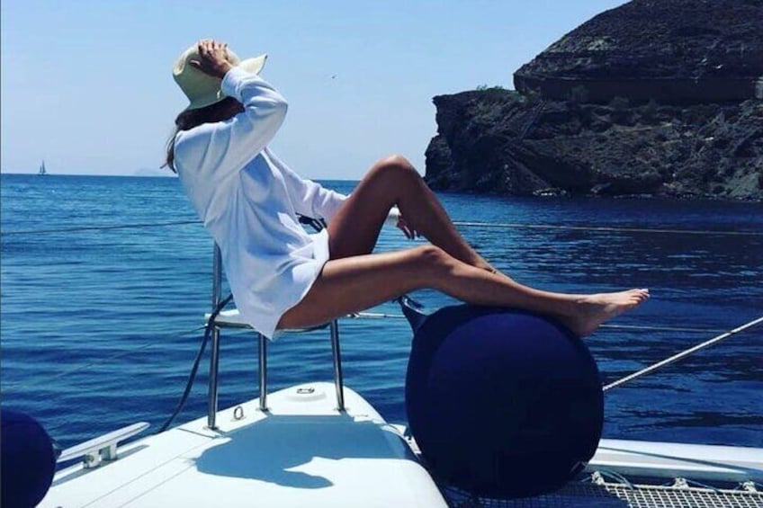 Santorini Gold Semi Private Catamaran Cruise