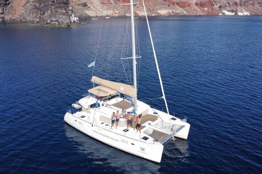 Santorini Gold Semi Private Catamaran Cruise