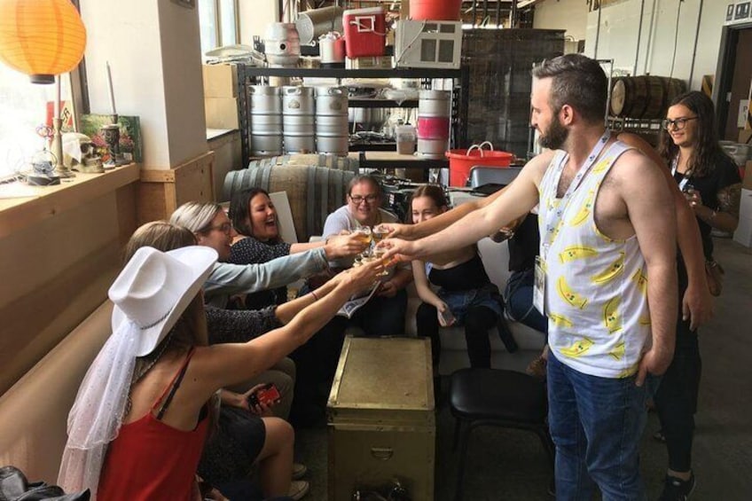 Cheer to good friends at Shacklands Brewery