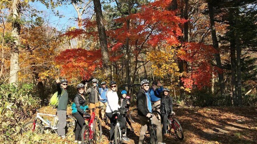 Nopporo Forest Mountain Bike Tour from Sapporo, presenting a retro Cycle cap