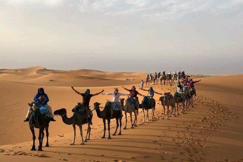 Camel Trekking Excursion Overnight Desert Camp Merzouga Desert Erg Chebbi Dunes