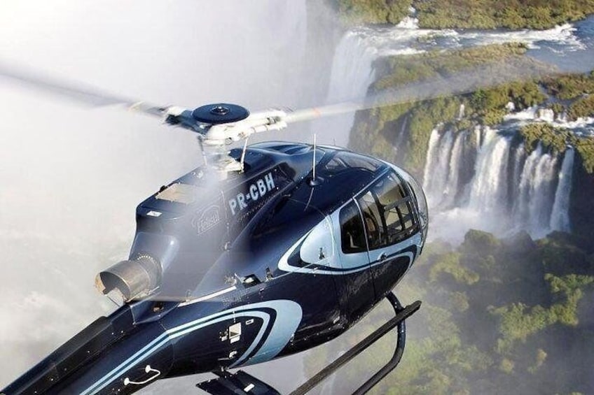 Helicopter flight over Iguazu Falls