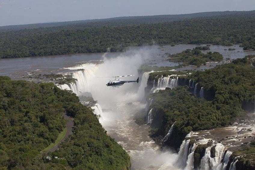 Helicopter flight over Iguazu Falls