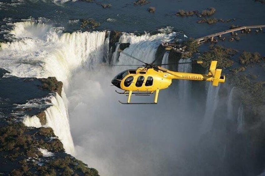 Helicopter flight over Iguazu Falls