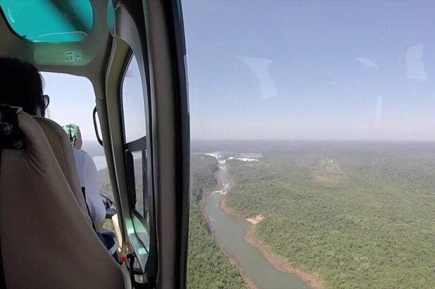 Helicopter flight over Iguazu Falls