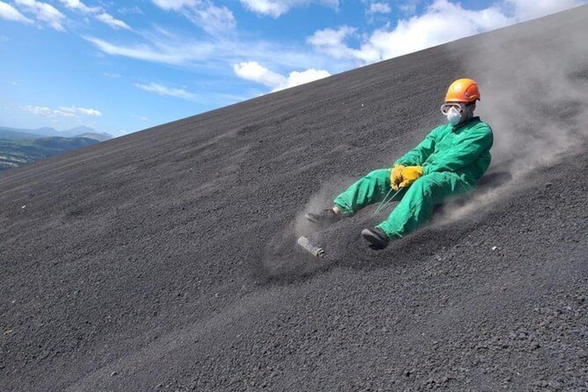 Volcano Boarding in first class