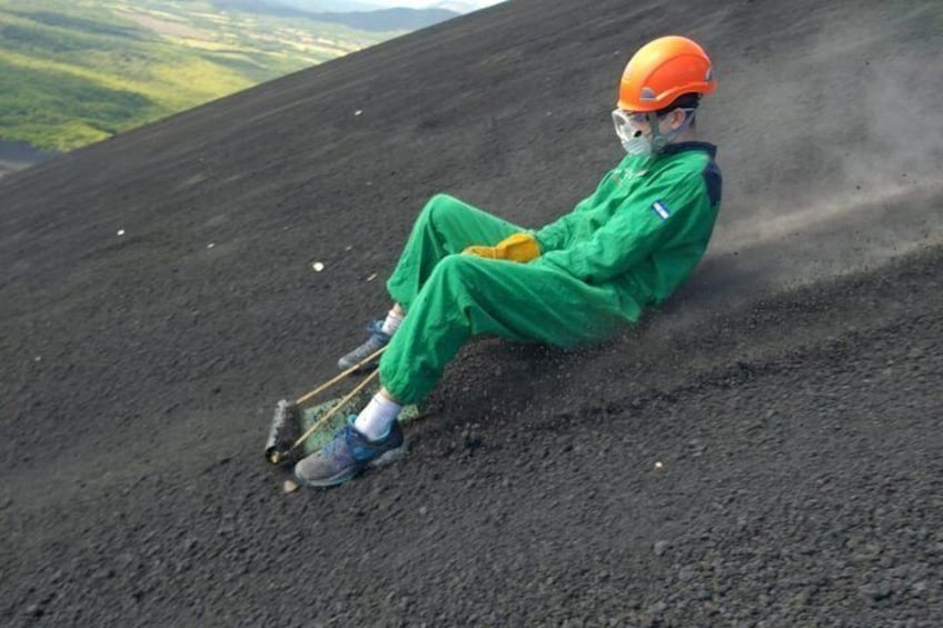 Volcano Boarding in first class