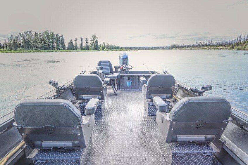 Heated fishing seats for cold Alaskan morning. 