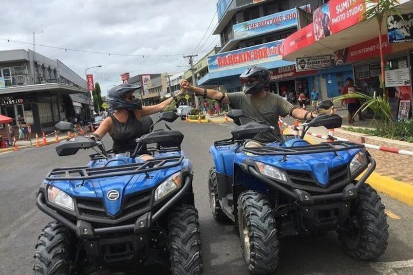 Driving through town on a quad - a once in a lifetime experience