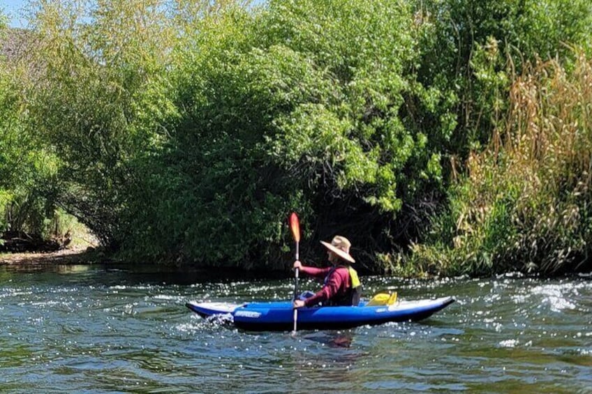 Kayaking the Lower Salt River. Single Person Inflatable Kayak.