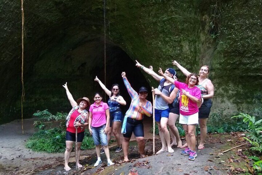 Group of tourists at the cave