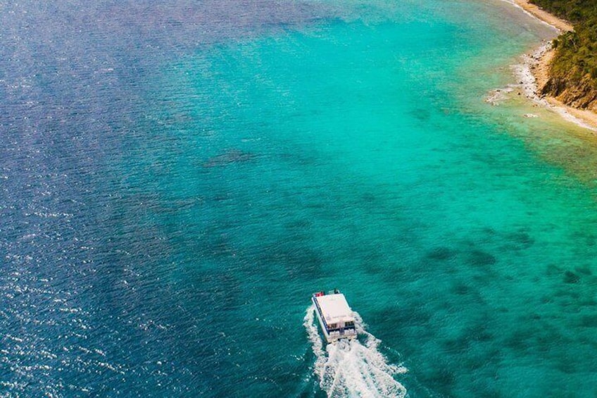 Reef Surfari speeding to the snorkeling grounds