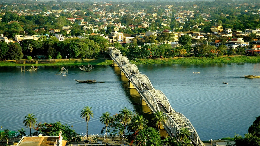 Aerial view of a bridge in Ho chi Minh