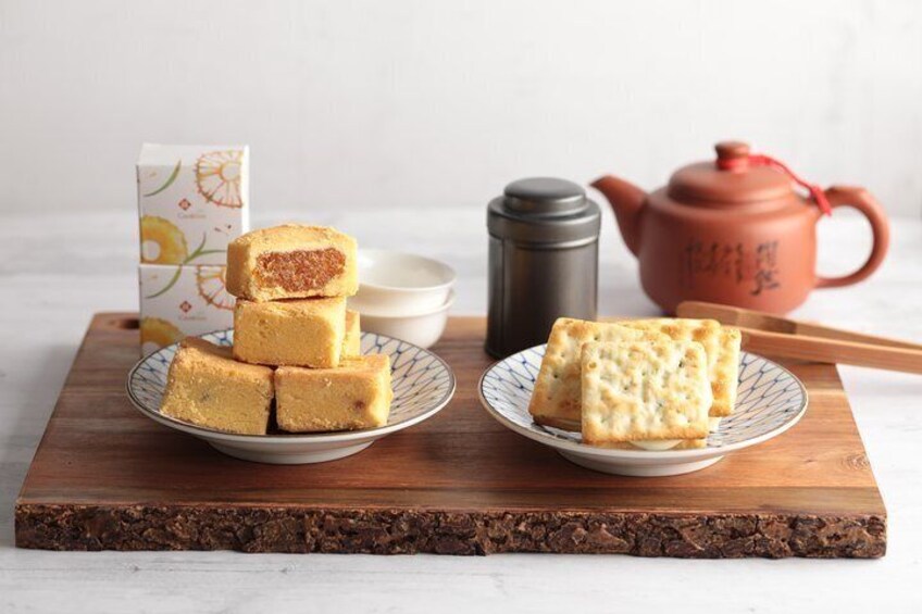 Pineapple Cakes, Scallion Nougat Crackers with Oolong Tea Tasting