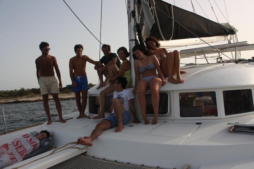 A group of clients enjoying their time on board