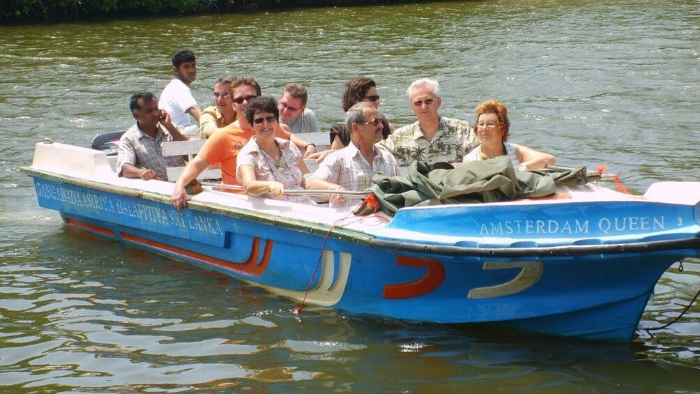 Boating group on a river in Balapitiya