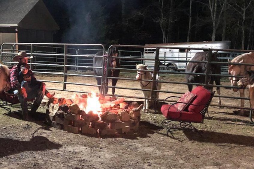 Enjoy a bonfire during your visit to The Equine Experience. We have comfortable seating and a cozy atmosphere.