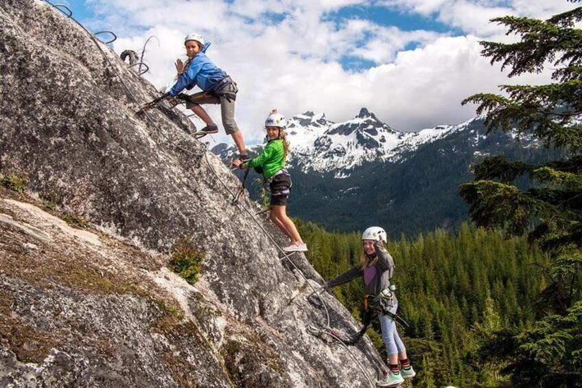 Kids love climbing the via ferrata - it's easy