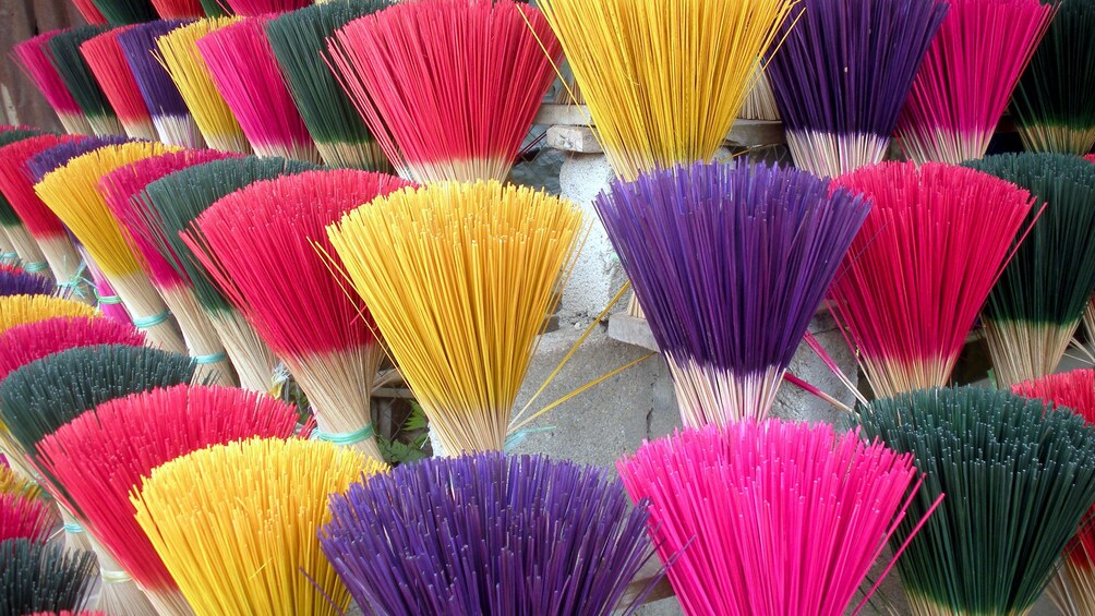 Colorful incense bundles in Nha Trang