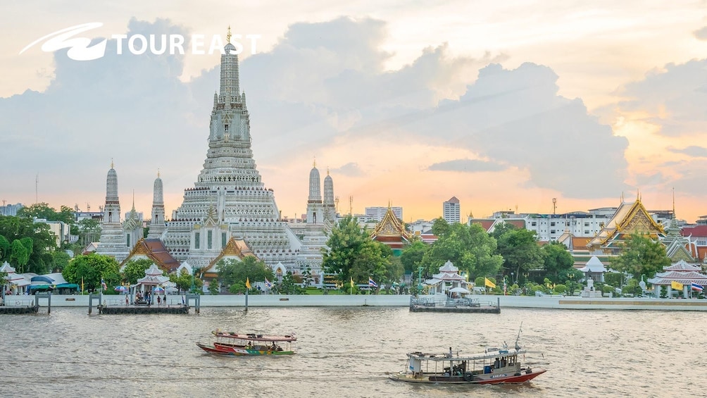 View of Wat Arun Temple over Chao Phraya River