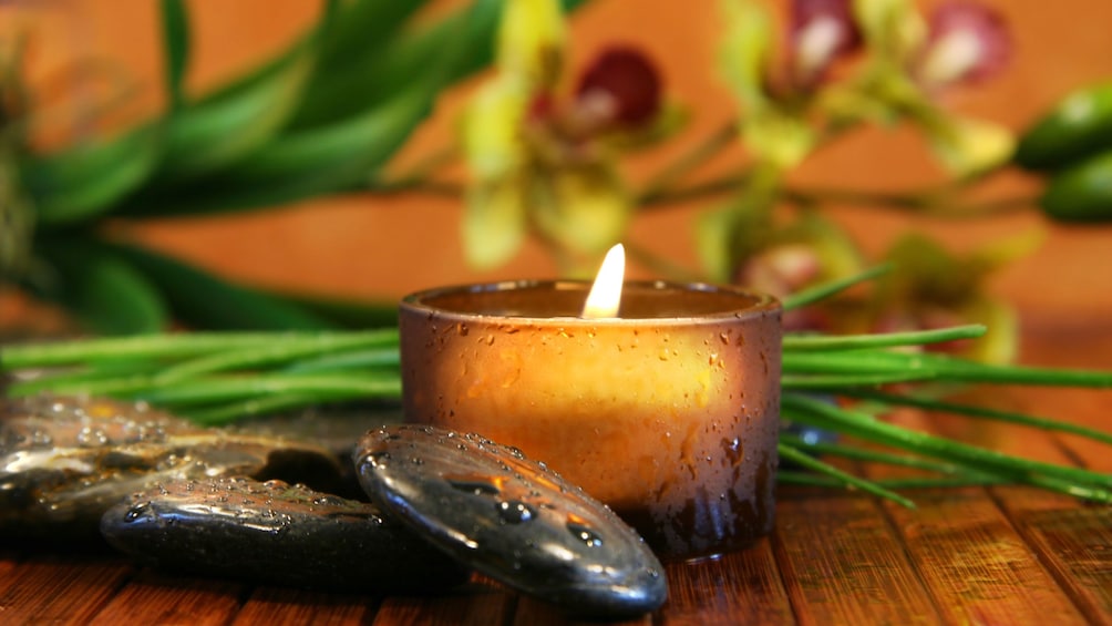 Small candle at the spa in Nha Trang