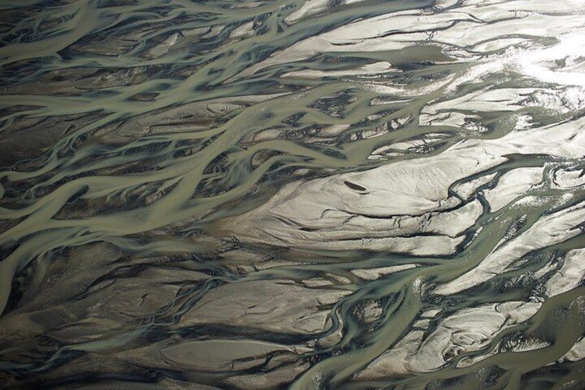 Sightseeing flight over black sands and riverbeds from Skaftafell Terminal