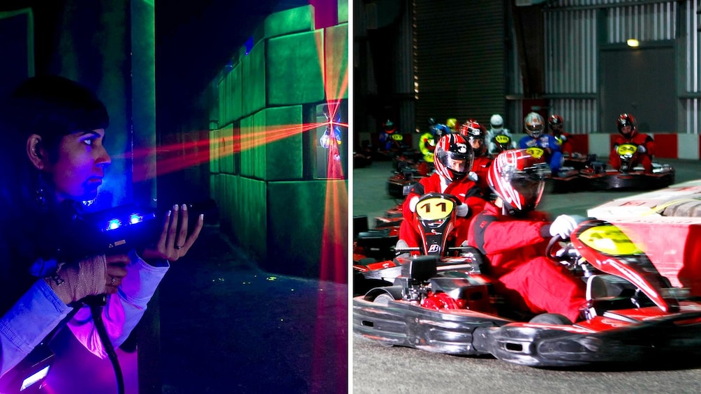 Combo image of Laser Tag and Go Karting in Dubai