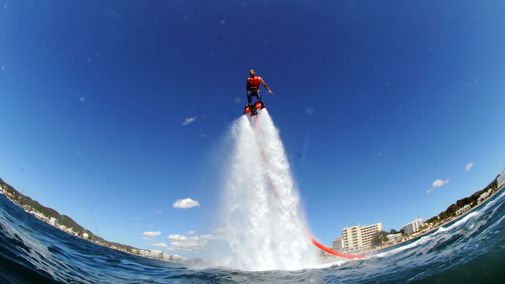 man fly boarding in Abu Dhabi