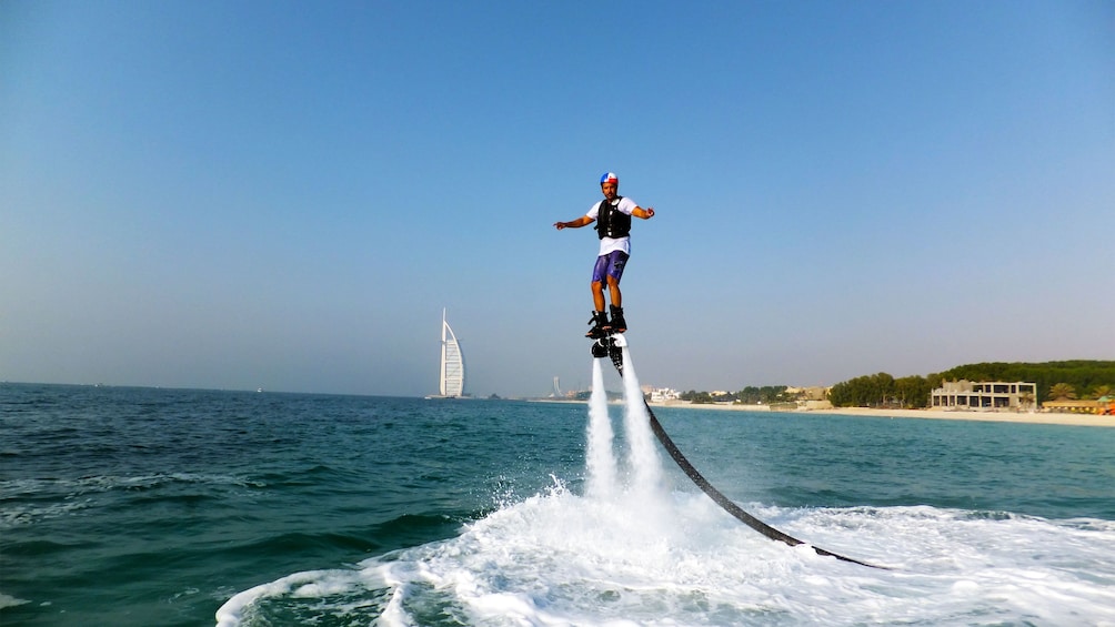 man fly boarding in Abu Dhabi