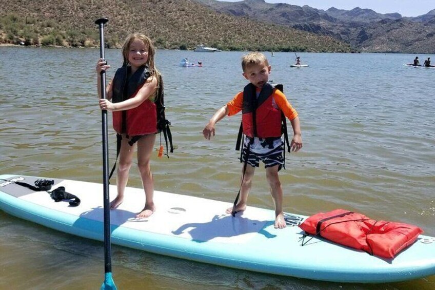 Kids playing at Saguaro Lake