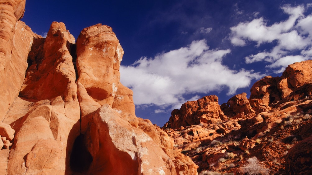 Rock formations in a Nevada desert. 