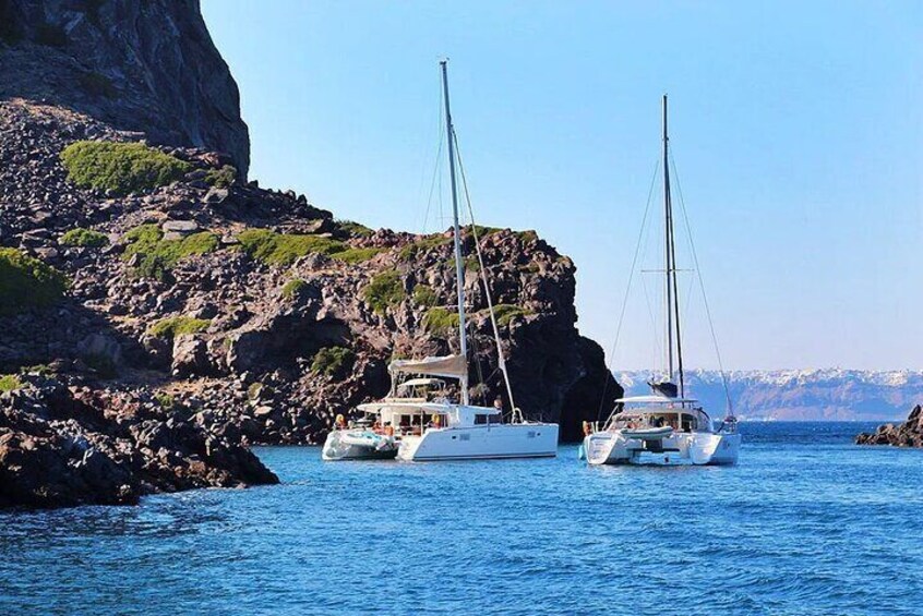 Santorini Luxury Caldera Cruise with Full Greek Meal and Sunset