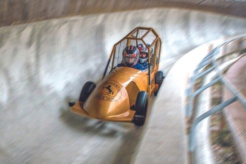 Latvia Bobsleigh and luge track ride experience (Summer Bob)
