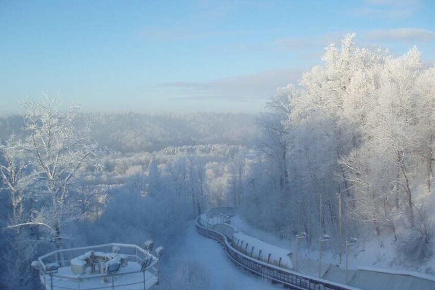 Latvia Bobsleigh and luge track ride experience 