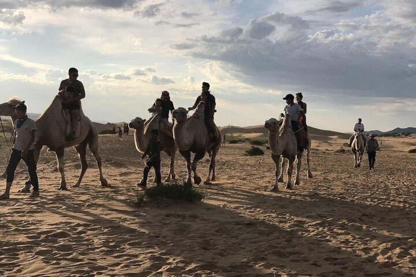 semi-Gobi-nomadic way of life with the local camel herder family