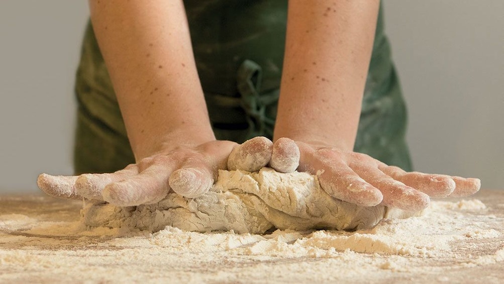 preparing dough in Italy