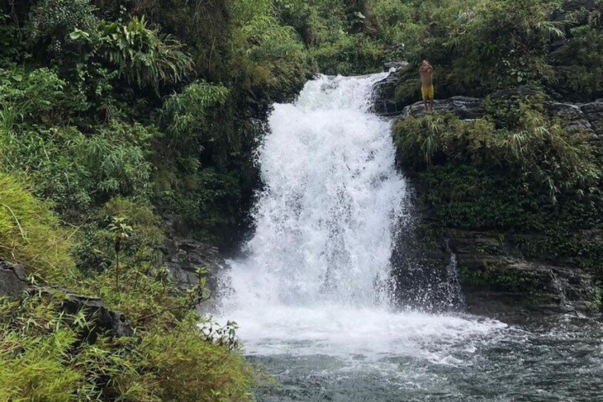 Take a refreshing swim in a waterfall