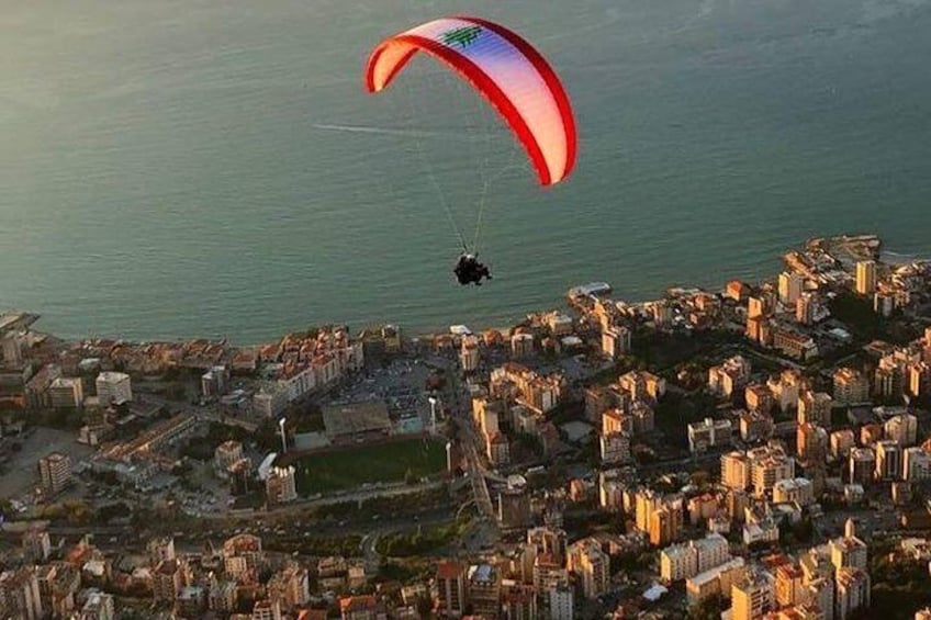 Paragliding Jounieh Lebanon with number one pilots Raja Saade & Elie Mansour - certified and insured pilots