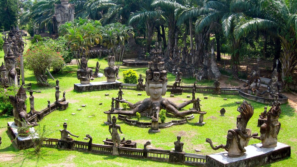 grassy statue garden