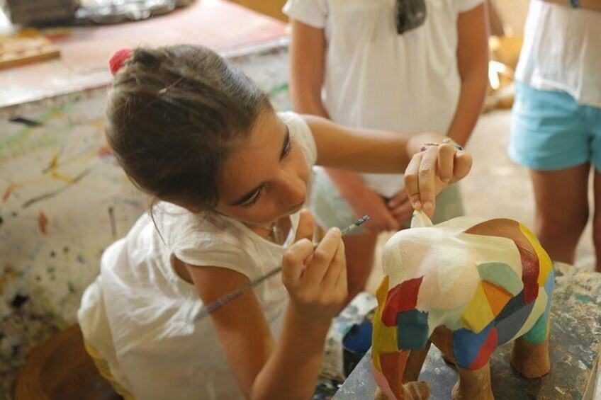 Wood Carving and Painting in Kandy