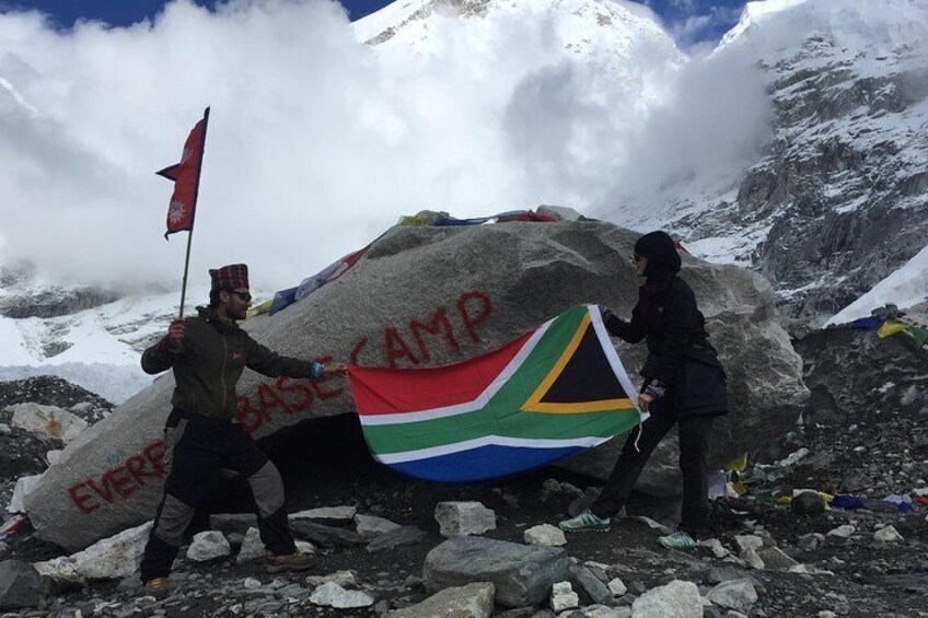 Celebrating Successful Everest Base Camp Trek.