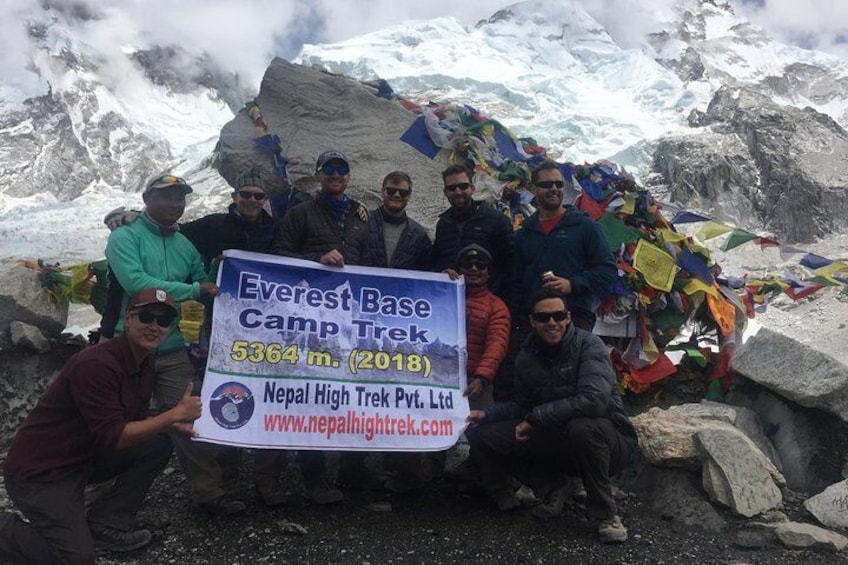 Great achievement at Everest base camp 5364m