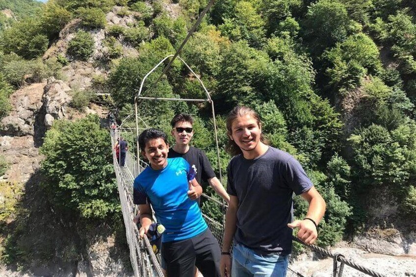 During the tour on the Ismayilli Suspension Bridge