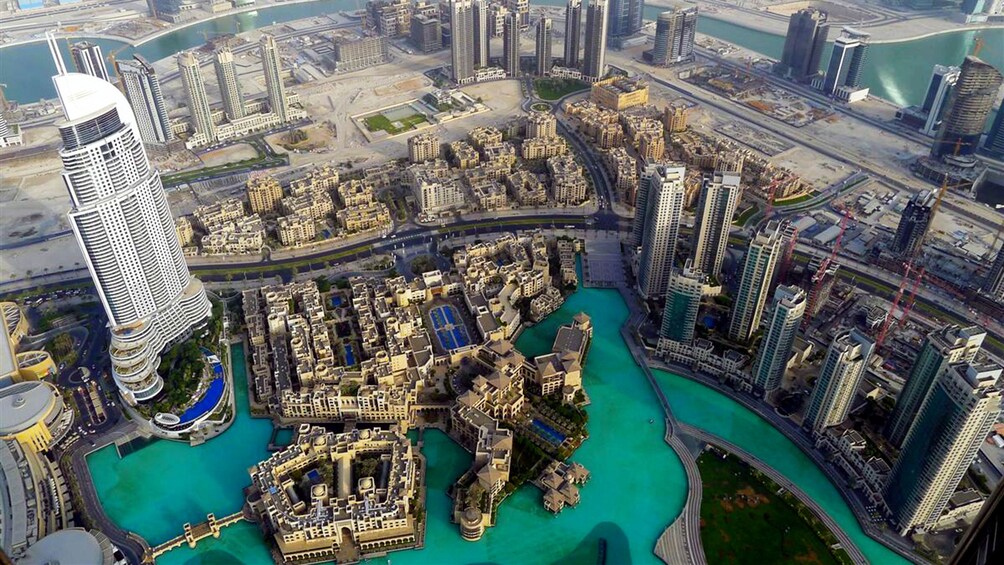 Looking down at Dubai from the Burj Khalifa