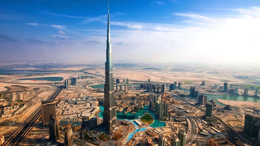 Burj Khalifa towering over the Dubai skyline