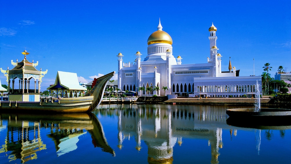 Show item 5 of 5. Gorgeous view of the Sultan Omar Ali Saifuddin Mosque